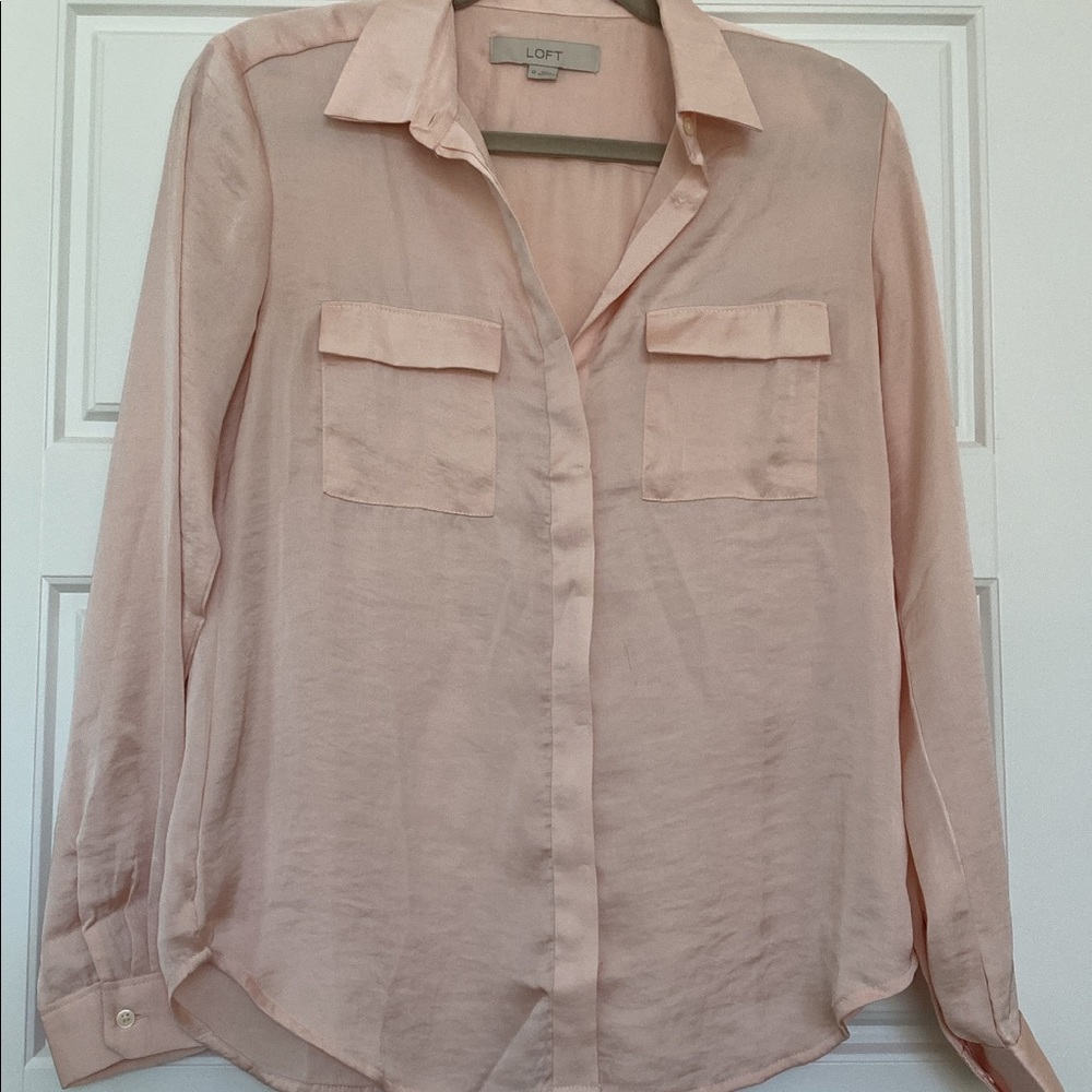 LOFT, blush pink blouse, size XS (fits a little oversized)
